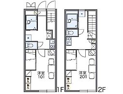 レオパレスVICTORYONE 1Kの間取図画像