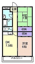 キャステルマンション仲町 4階2DKの間取り