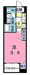 ディアコート並木 1Kの間取図画像