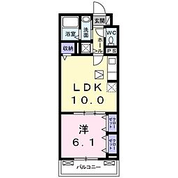 カーサシエロ 1LDKの間取図画像