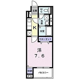 コクーン1 1Kの間取図画像