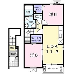 ファインコートK 2LDKの間取図画像