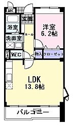 ファリアージュII 2階1LDKの間取り