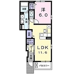 ソレイユ 1LDKの間取図画像