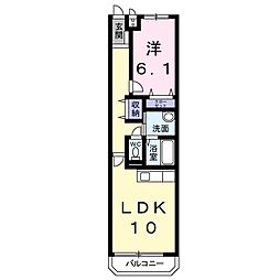 アンフィニ 201 2階1LDKの間取り