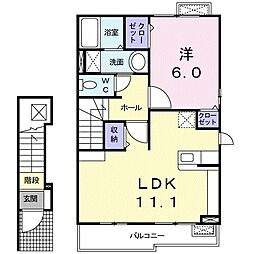 ブリーズハウス 1LDKの間取図画像