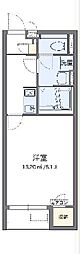 レオパレスクレイノMIRAI 1Kの間取図画像