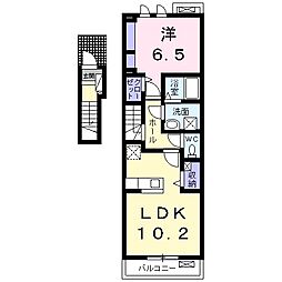 ピアット　鳥居松 2階1LDKの間取り