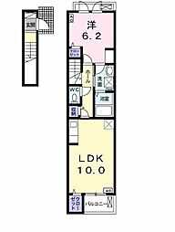 メゾン　タカヤ 2階1LDKの間取り