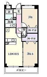 クラシオン1 2LDKの間取図画像