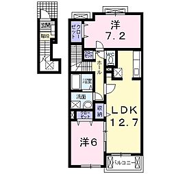 グランフォレストA 2LDKの間取図画像