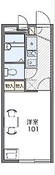 レオパレスカルム石川 2階1Kの間取り