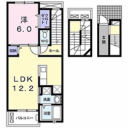 プルメリア 1LDKの間取図画像