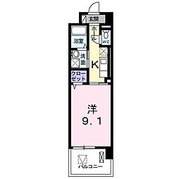 レギオン 1Kの間取図画像
