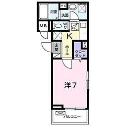 グレイス　コルソ 3階1Kの間取り