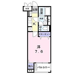 シャルム 1Kの間取図画像