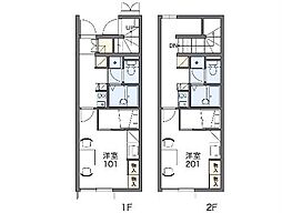 レオパレス大楽寺2 1Kの間取図画像