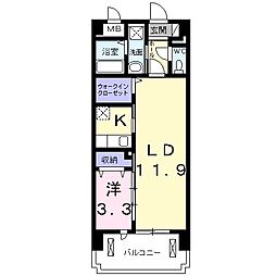 エクセルソフィア 2階1LDKの間取り