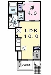 クレメント 1LDKの間取図画像