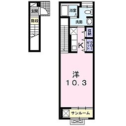 サンスクエア ワンルームの間取図画像