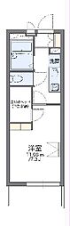 レオパレスALLEGRETTO 1Kの間取図画像