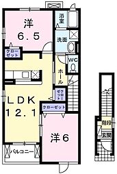 サン・ガーデン 2LDKの間取図画像