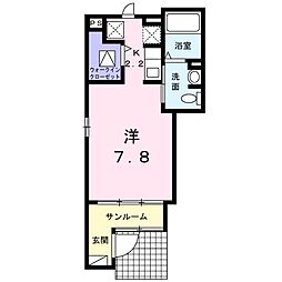 ビアンコ2 ワンルームの間取図画像