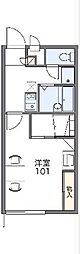 レオパレス大平A 1Kの間取図画像