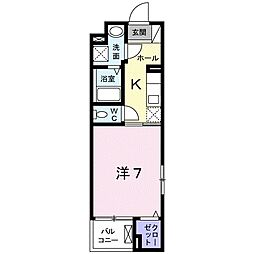 セリシール 1Kの間取図画像
