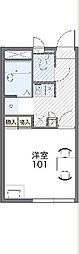 レオパレス杉山II 2階1Kの間取り