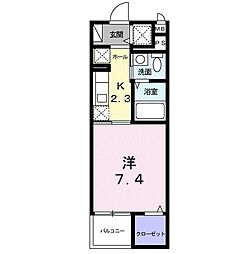 パインズ美園 1Kの間取図画像