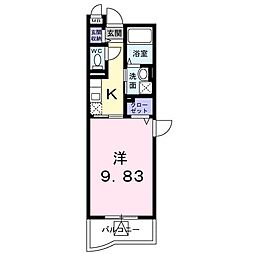 ランデュール・マキ 1Kの間取図画像
