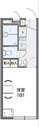 レオパレスエクセル中里 1Kの間取図画像