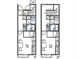 レオパレスみどり3 1Kの間取図画像