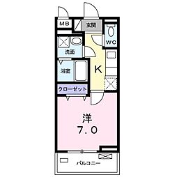 AubeNeo 1Kの間取図画像