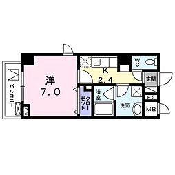 NAKAMURABLD. 1Kの間取図画像