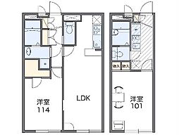 レオパレスシリウス町田 1Kの間取図画像