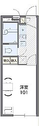 レオパレスグランシャリオII 1階1Kの間取り