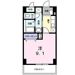 ジェルメコムーネ 1Kの間取図画像