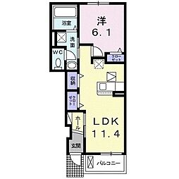 アールグレイ　エム 1階1LDKの間取り