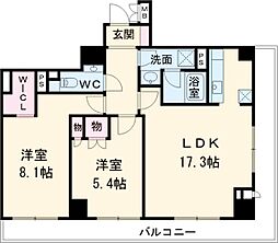 パーク・アヴェニュー神南 2LDKの間取図画像