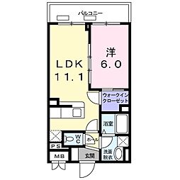 アステール 1LDKの間取図画像