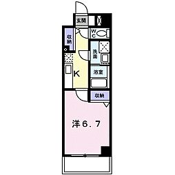 グランツモーデ 1Kの間取図画像