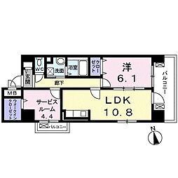 西武新宿線 東伏見駅 徒歩9分の賃貸マンション 9階1LDKの間取り