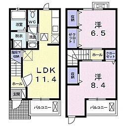 フラットエイト 2LDKの間取図画像