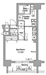 京王井の頭線 下北沢駅 徒歩12分の賃貸マンション 9階1Kの間取り