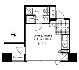 JR山手線 渋谷駅 徒歩10分の賃貸マンション 6階ワンルームの間取り