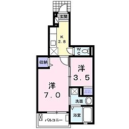 エターナルプレイス 2Kの間取図画像