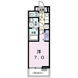 ベルリゼオK 1Kの間取図画像
