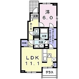 ハニーエンジェル 1LDKの間取図画像